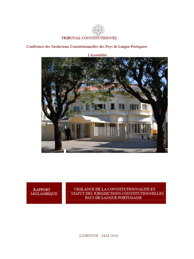 Rapport sur la Juridiction Constitutionnelle au Mozambique | PDF | Loi ...