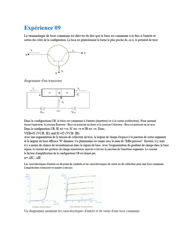 Amplificateur à base commune NPN | PDF | Transistor bipolaire | Transistor