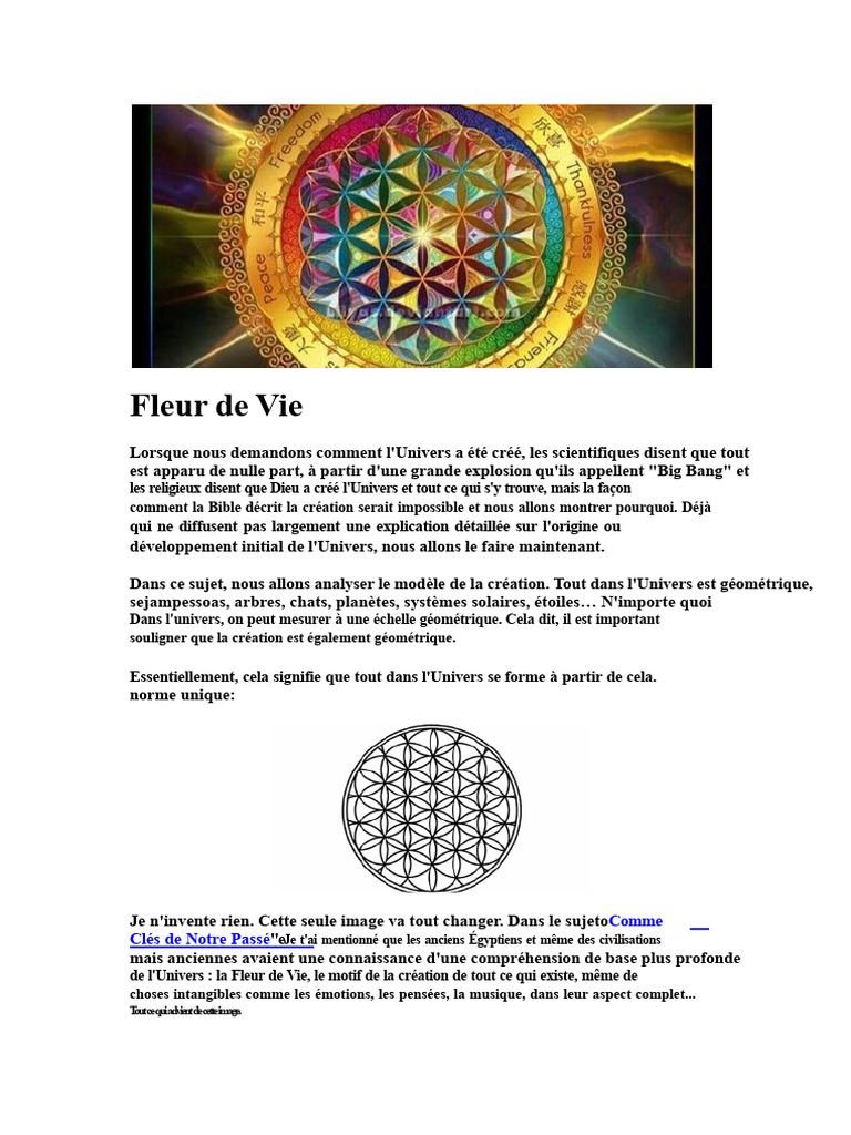 La Fleur de Vie : Géométrie de la Création | PDF | Particule ...