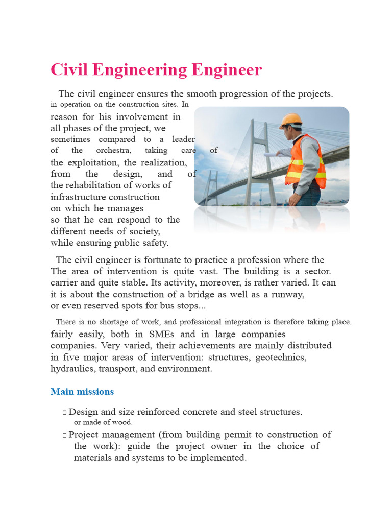 Civil Engineering: Roles and Skills | PDF | Civil Engineering | Engineering