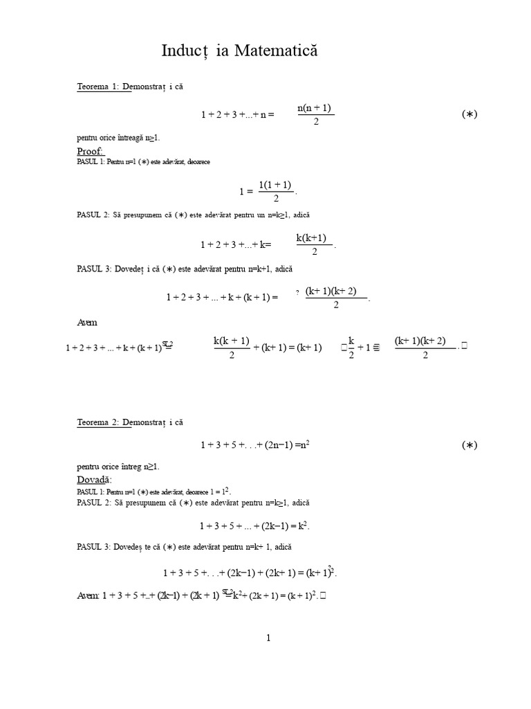 Inducția Matematică | PDF