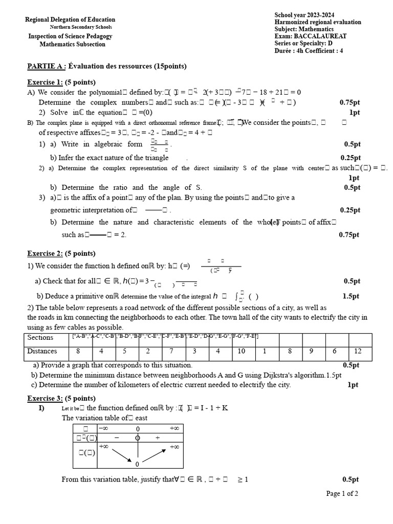 2023-2024 BACCALAUREAT Math Exam Guide | PDF | Limit (Mathematics ...