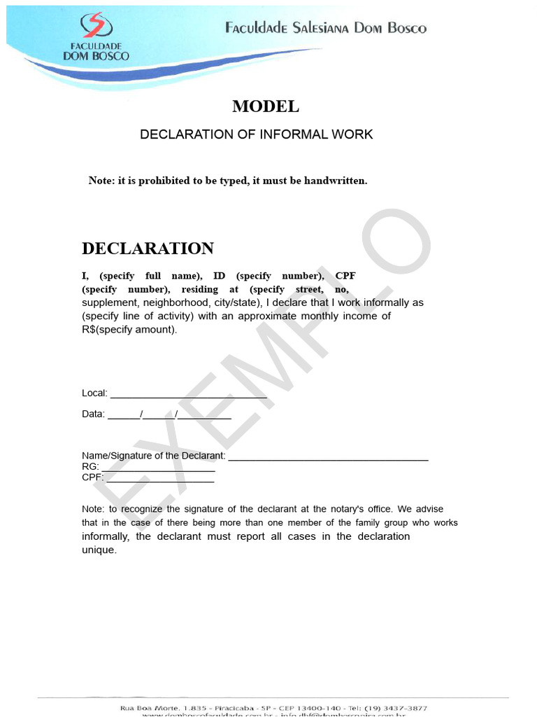 Declaration Model 04 02 2016 | PDF | Taxes | Economies