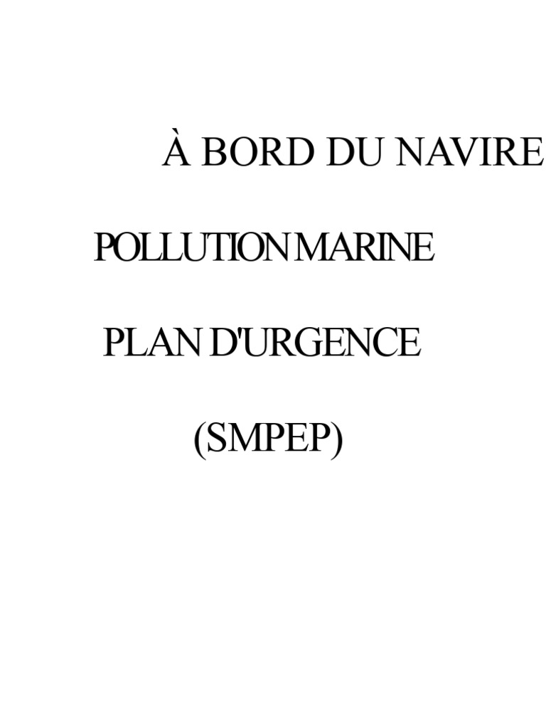 Plan d'Urgence Pollution Marine Navire | PDF