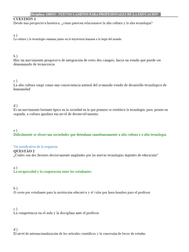 Prueba EAD Nuevos Caminos para Los Profesionales de La Educación | PDF ...