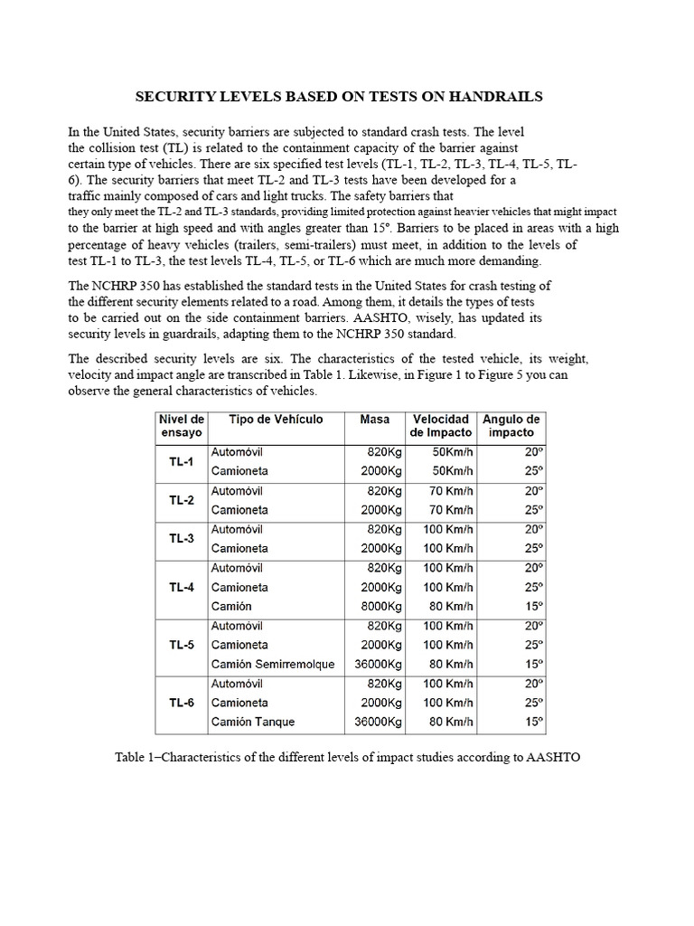 Safety Levels Based On Tests On Railings | PDF