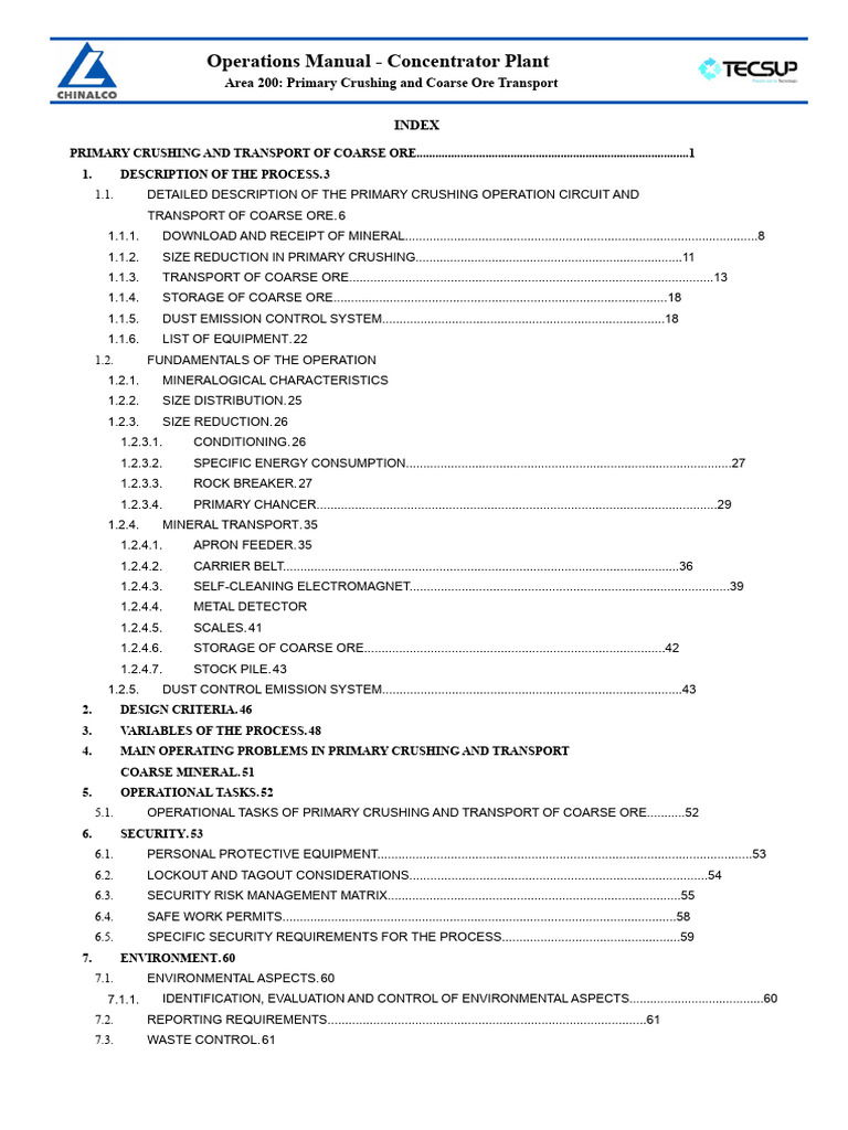 Primary Crushing & Coarse Ore Transport Guide | PDF | Minerals