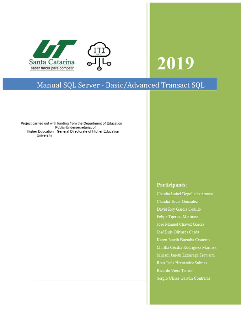 SQL Server Transact SQL Guide 2019 | PDF | Computer File | Databases