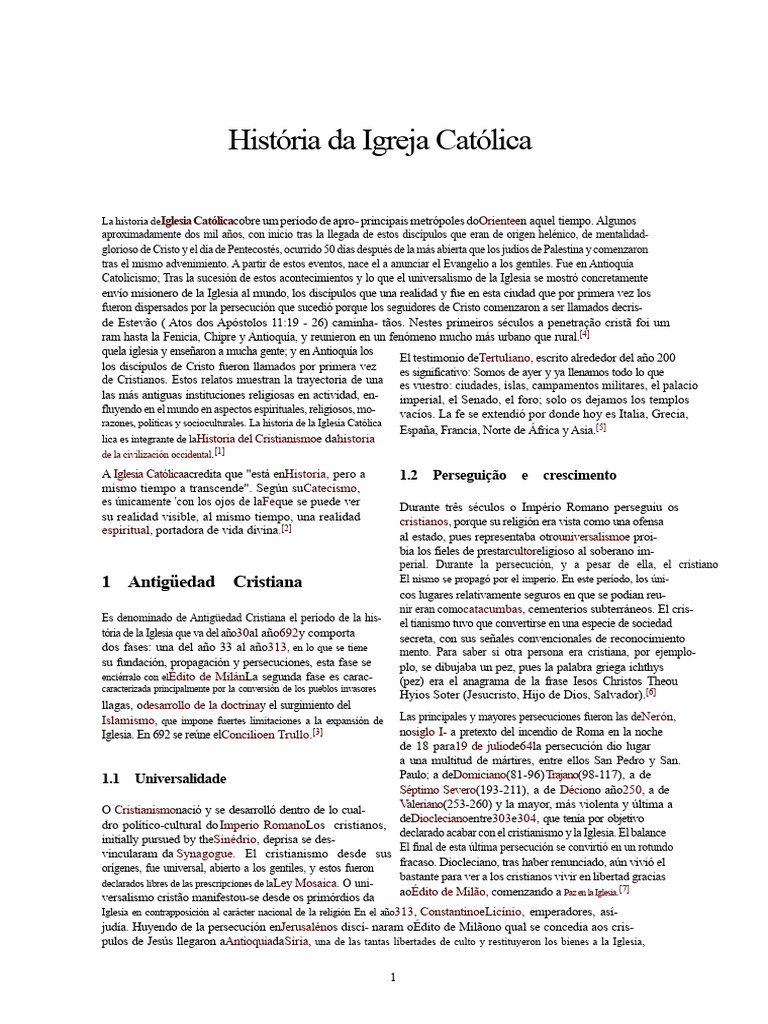 Historia de la Iglesia Católica: Orígenes y Crecimiento | PDF | Iglesia ...