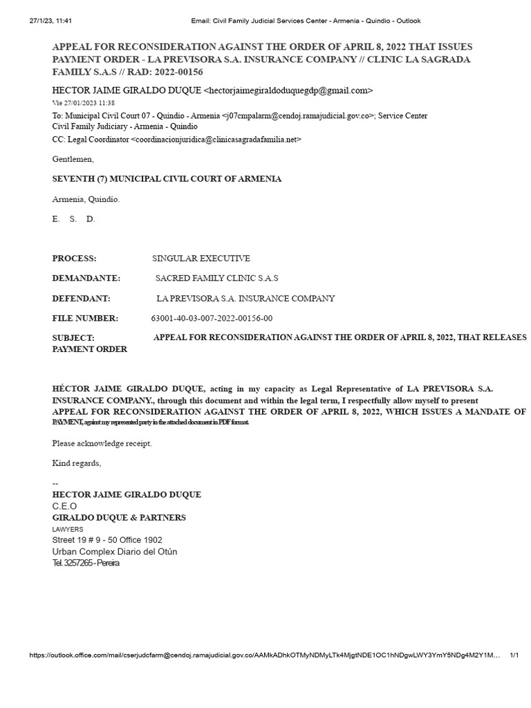 Model Recourse For Reconsideration Payment Order PDF | PDF | Board Of ...
