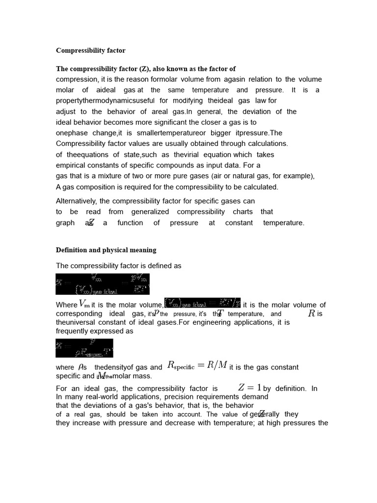 Compressibility Factor | PDF | Gases | Physical Phenomena