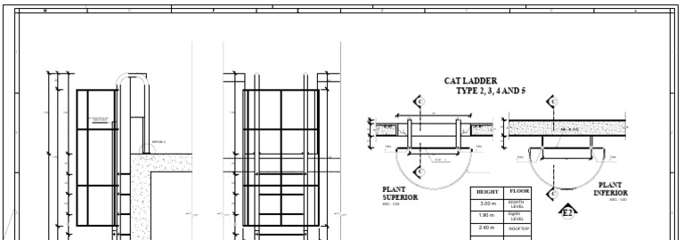 Cat Ladder Types and Elevation Details | PDF | Industrial Processes ...