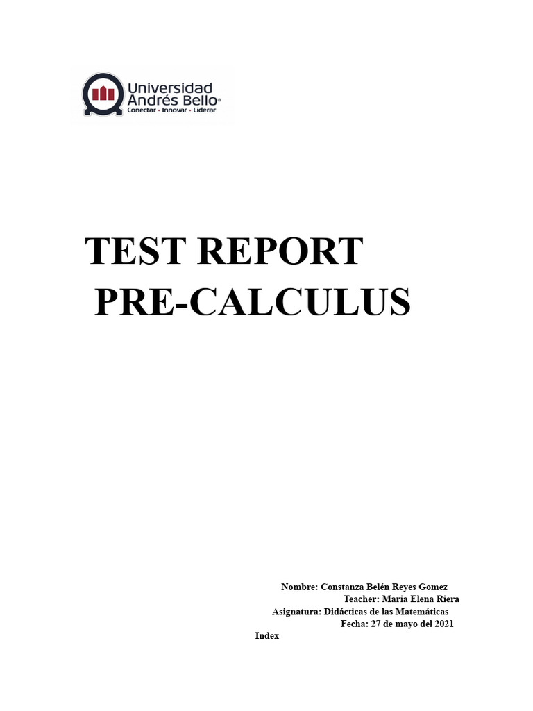 Pre-Calculation Test Report | PDF | Numbers | Arithmetic