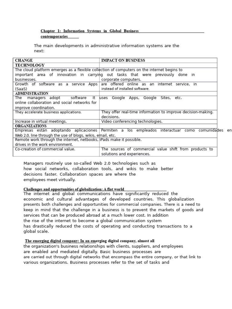 Information Systems in Global Business | PDF | System | Information System