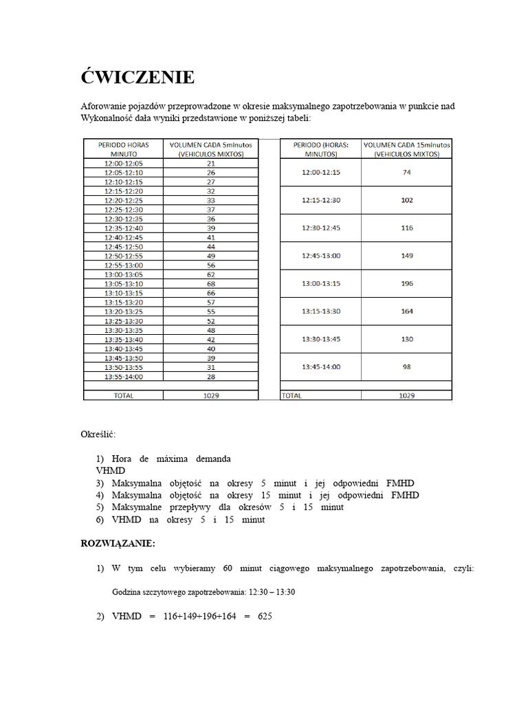 Ćwiczenia W Zakresie Ruchu I Projektowania Dróg - Pomiar Ruchu Pojazdów ...