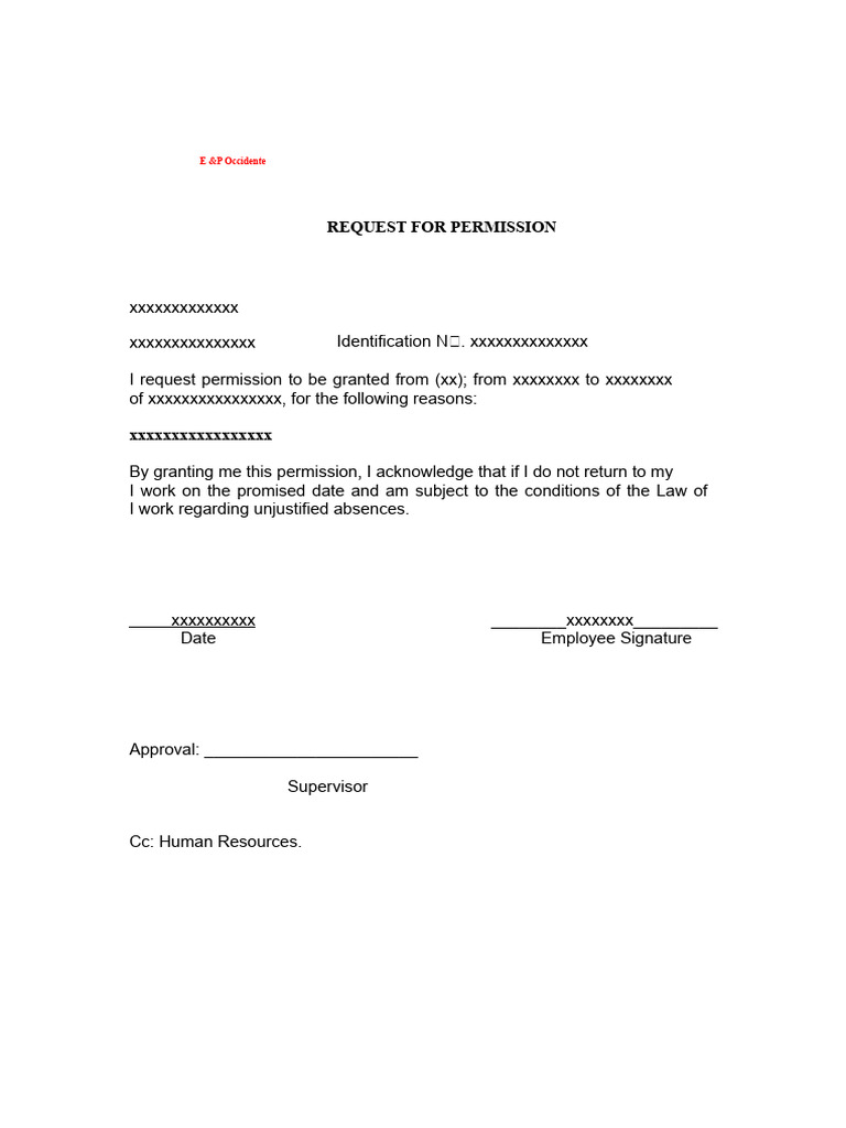 Employee Leave Permission Request Form | PDF