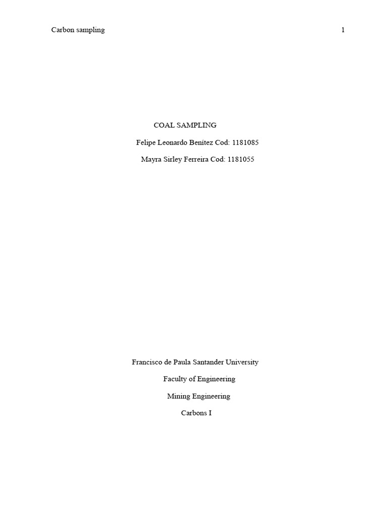 Coal Sampling Procedures and Importance | PDF | Sampling (Statistics ...