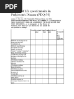 PDQ-39 Questionnaire for Parkinson's Disease | PDF | Psychology ...