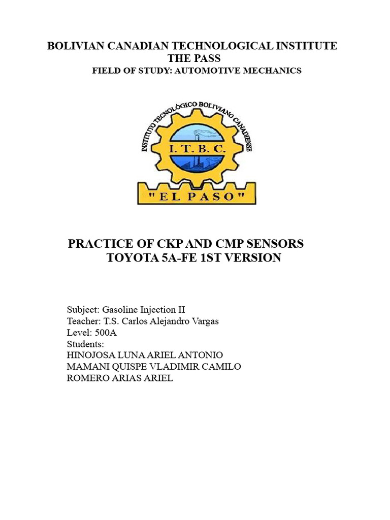 6 Practice Sheet of The CKP and CMP-TOYOTA 5A-FE 1st Version | PDF ...