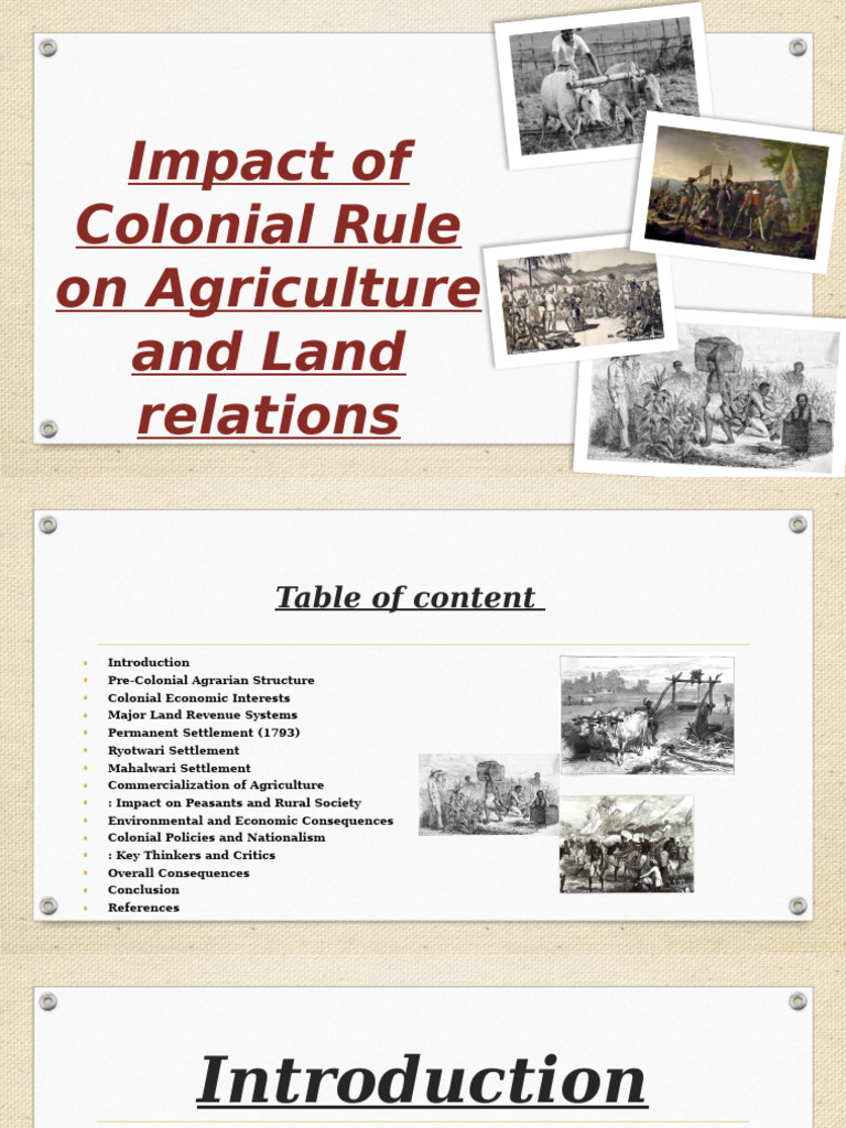 Colonial Impact on Indian Agriculture | PDF | Economies