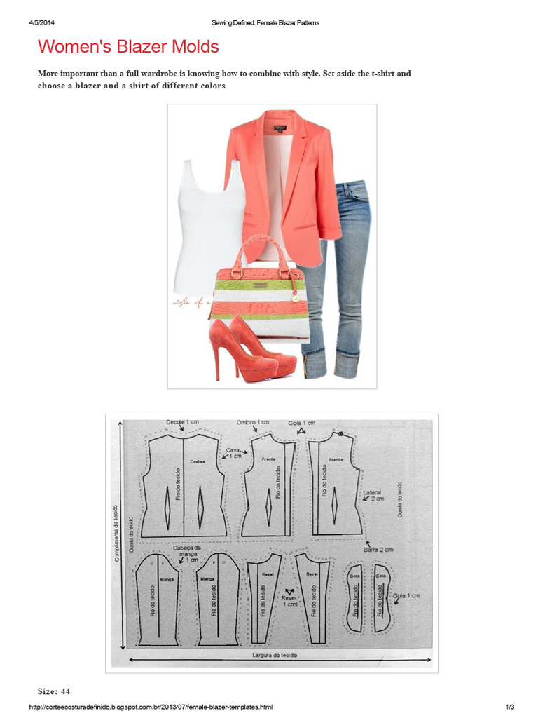 Women's Blazer Sewing Patterns Guide | PDF | Seam (Sewing) | Fashion