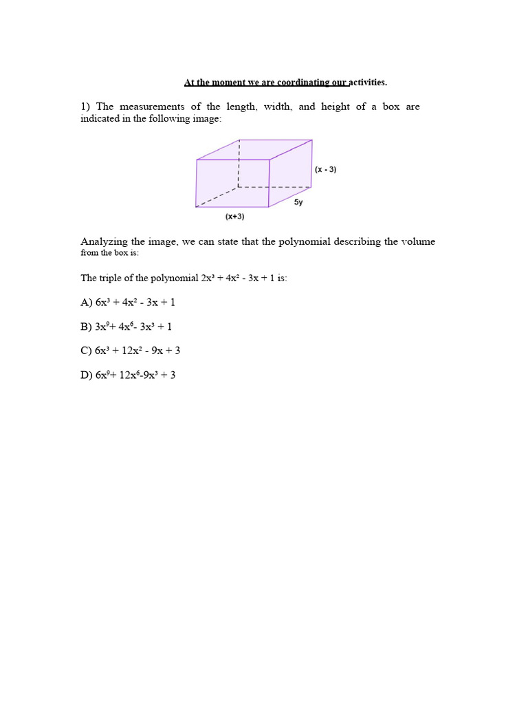 Polynomial multiplication activity | PDF