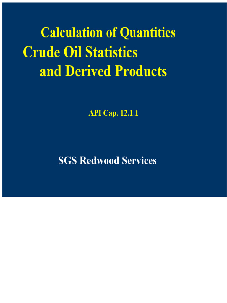 Calculations of Quantities of Crude Oil | PDF | Density | Quantity