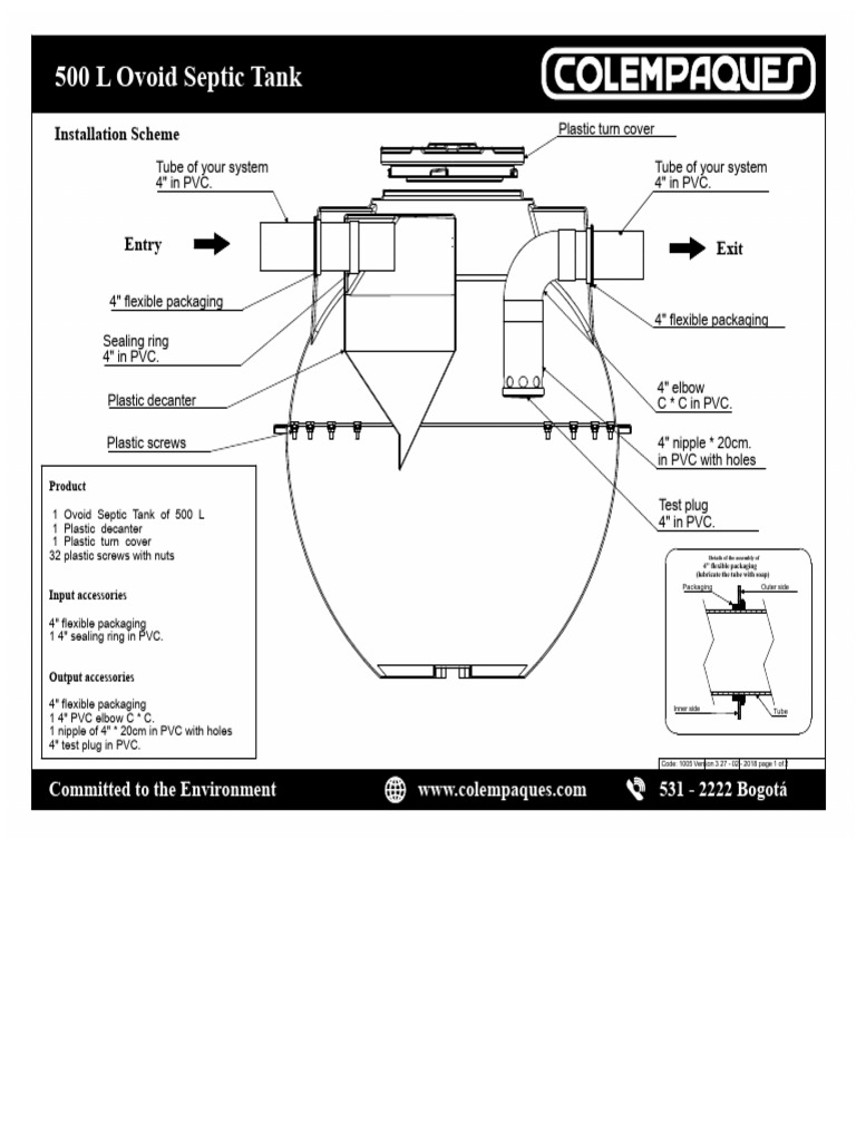 500L Ovoid Septic Tank Installation Guide | PDF | Polyvinyl Chloride ...