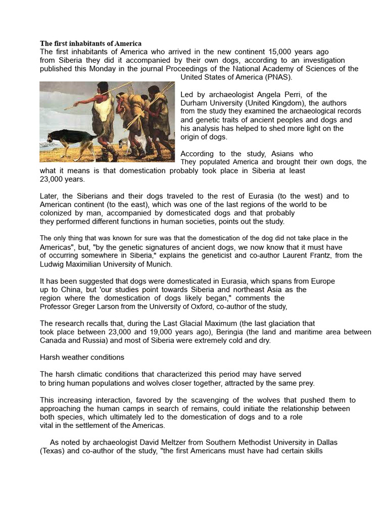 The first inhabitants of America | PDF | Bird Migration