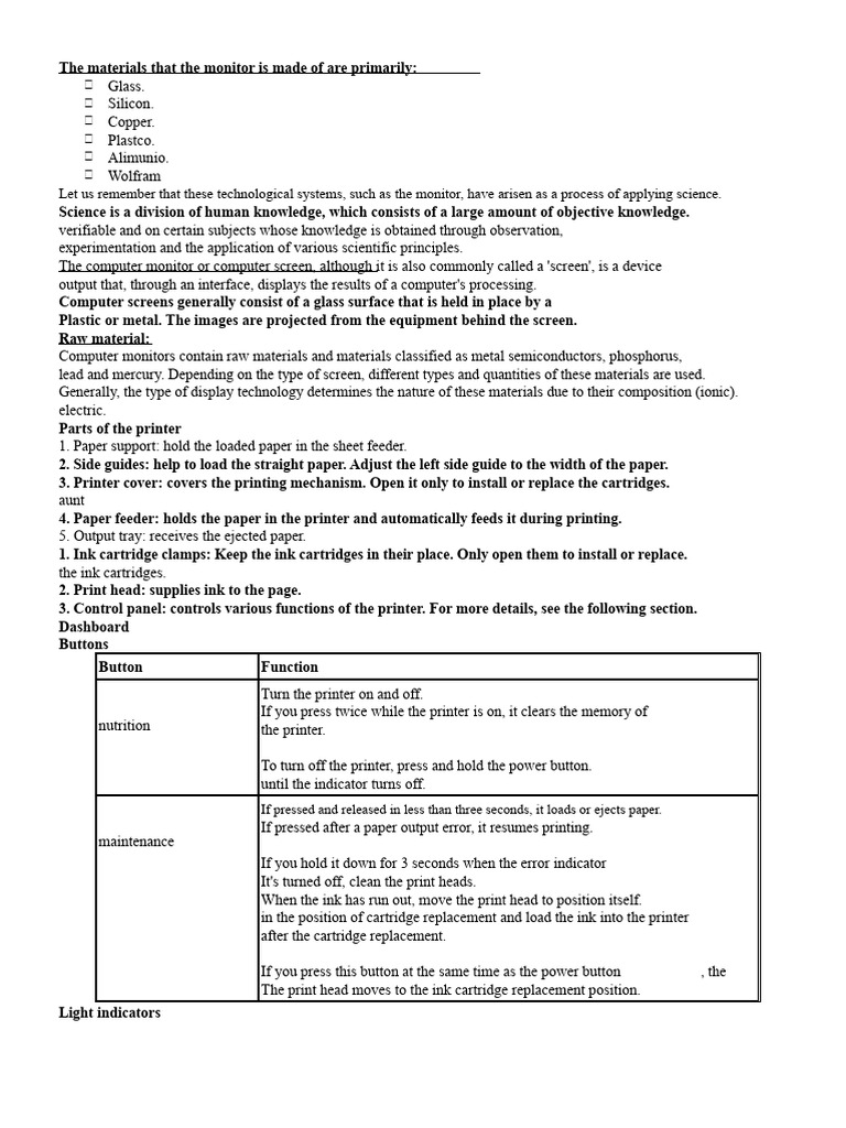 Materials Used in Computer Monitors | PDF | Printer (Computing ...