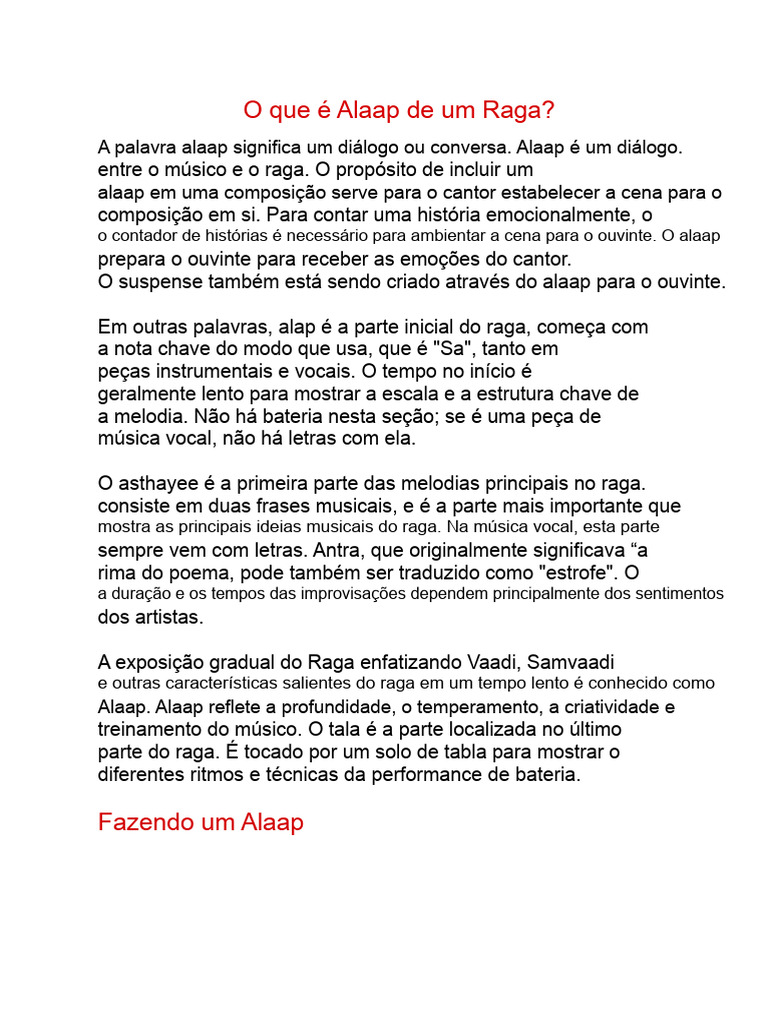 Entendendo o Alaap em Ragas | PDF | Canto | Musicologia