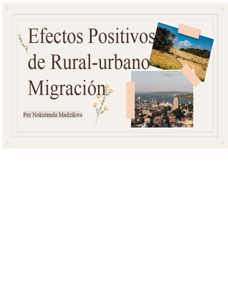 Efectos Positivos de La Migración Rural-Urbana | PDF | Urbanización ...