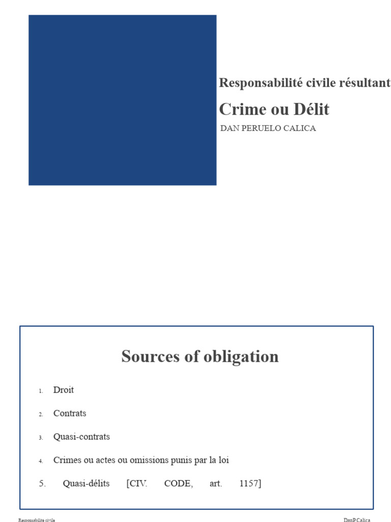 Responsabilité civile en cas de délit | PDF | Crimes | Crime et violence