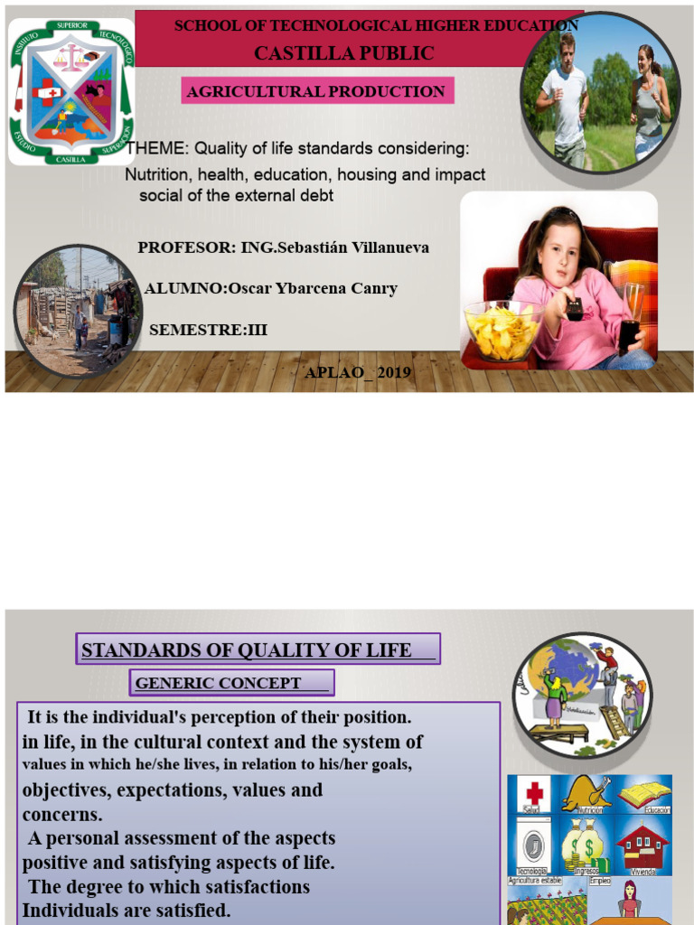Quality of Life Standards Overview | PDF | Quality Of Life | Eating