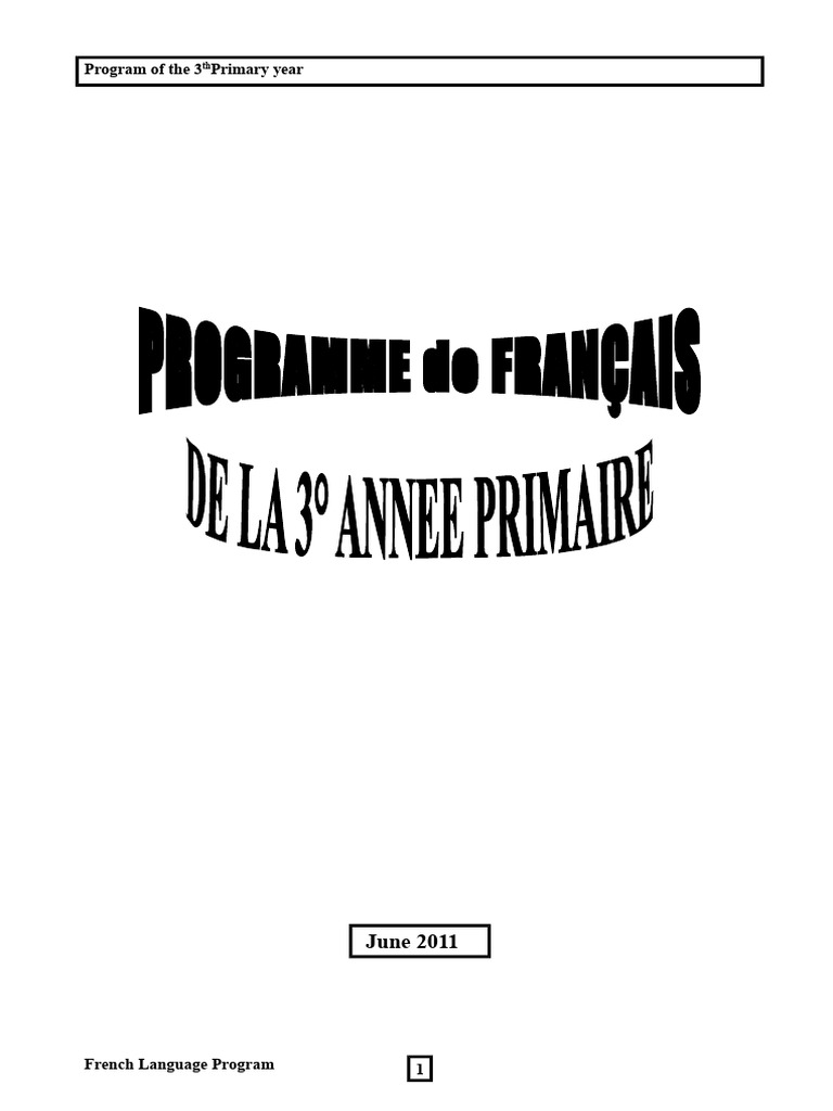 French Language Program for Primary Year 3 | PDF | Speech | Learning
