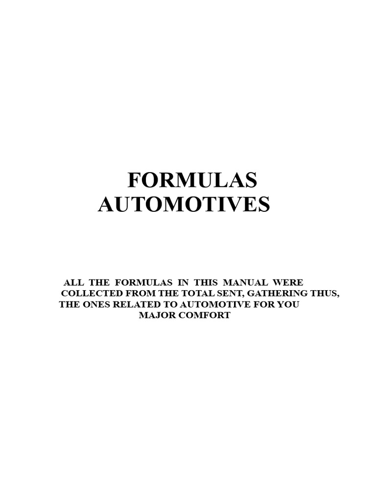 Essential Automotive Cleaning Formulas | PDF | Engines | Water