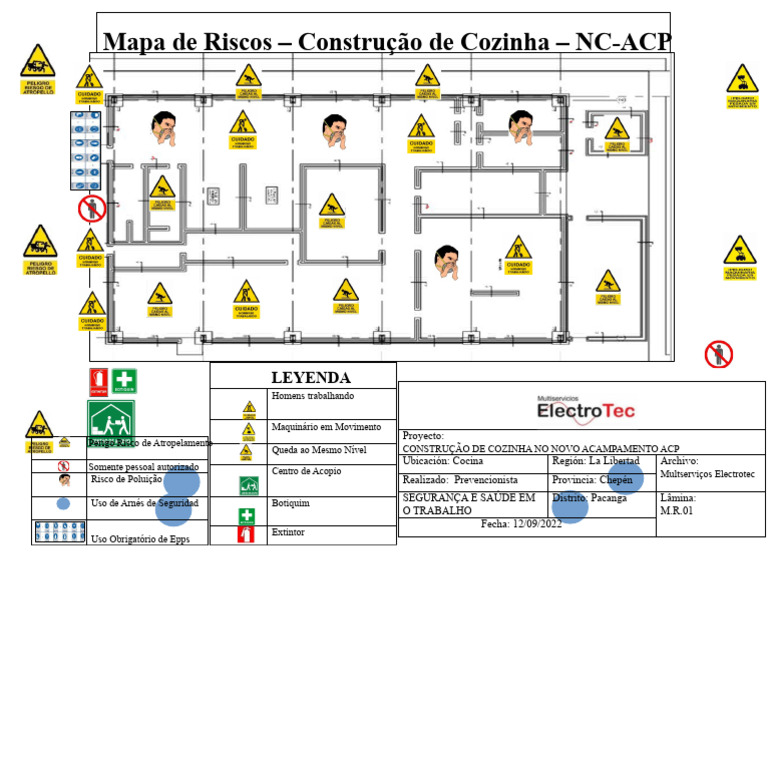 Mapa de Riscos na Construção de Cozinha | PDF