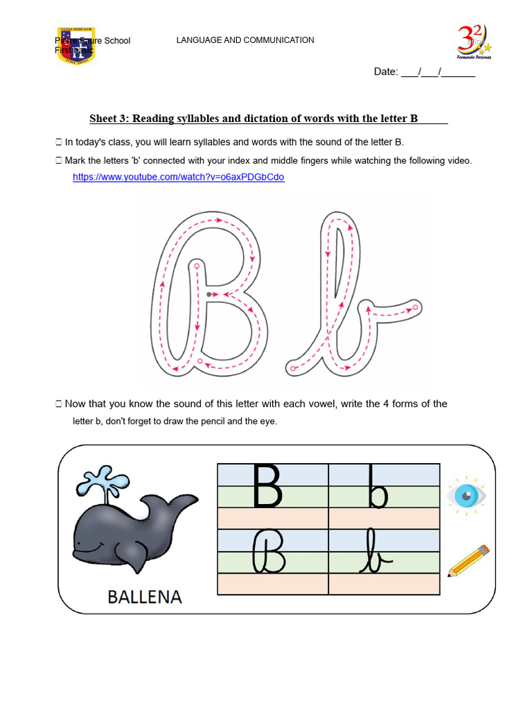 Sheet 3 Reading Syllables and Dictation of Words With The Letter B | PDF