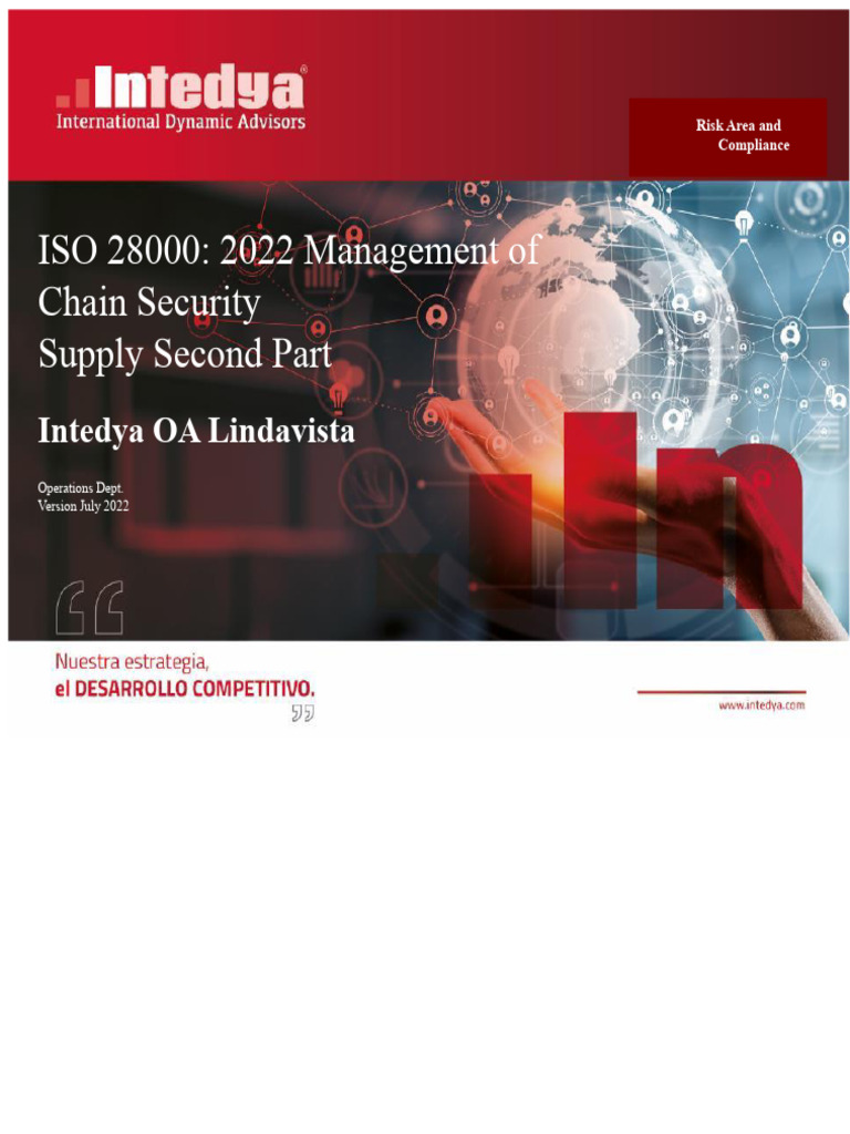 ISO 28000:2022 Supply Chain Security Guide | PDF | Audit | Securities