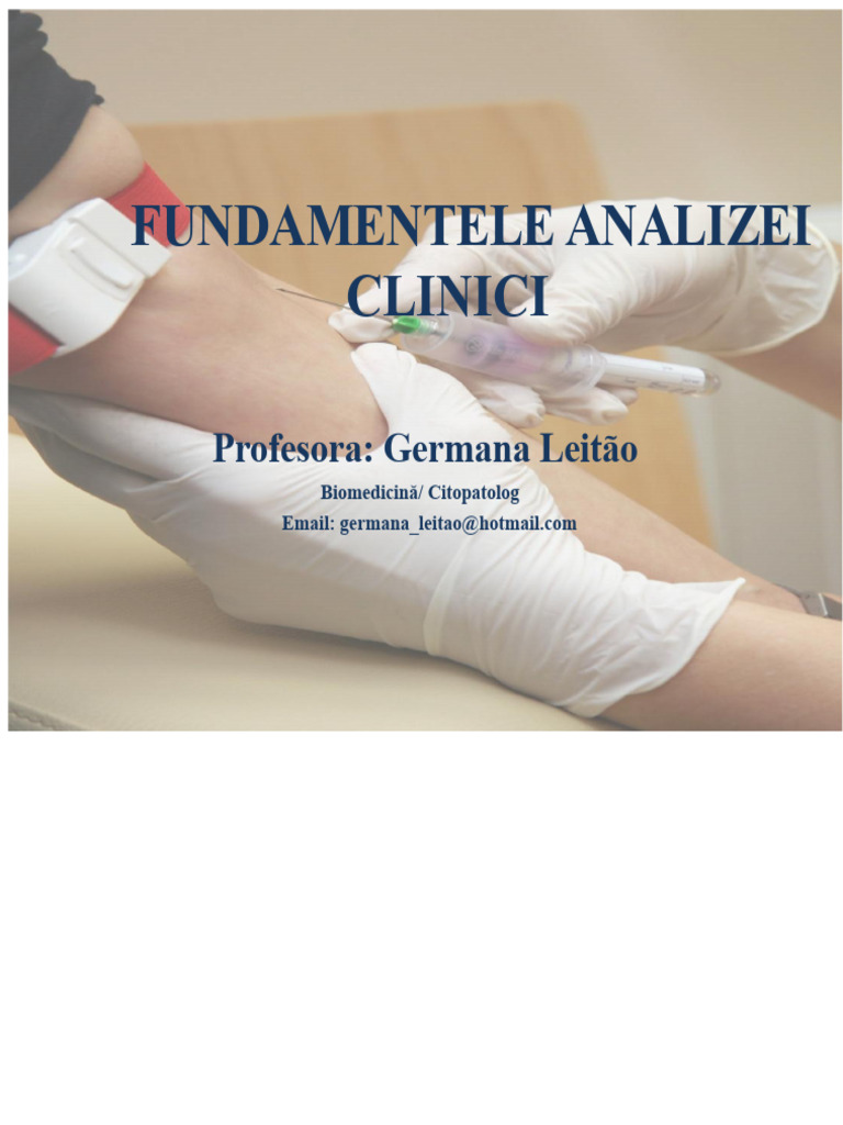 Fundamentele Analizelor Clinice | PDF