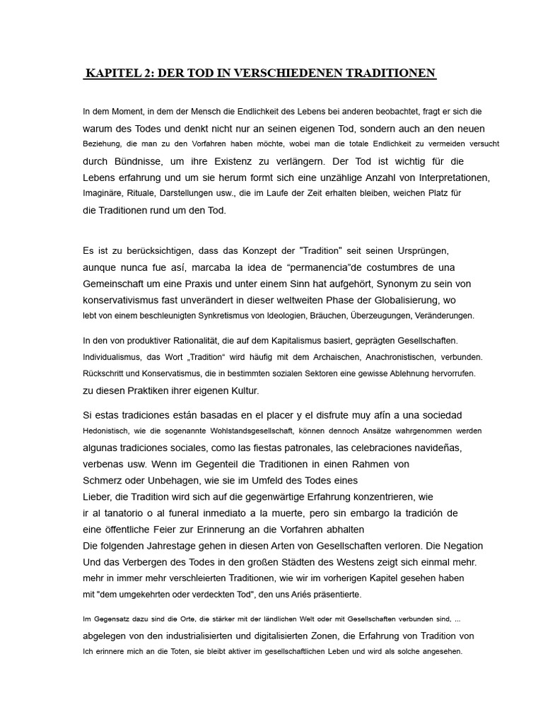 Der Tod in Verschiedenen Traditionen Text | PDF