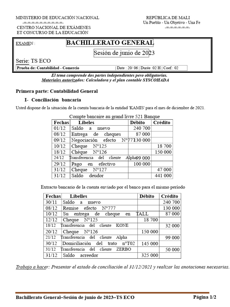BAC - TSECO 2023 - Contabilidad - B | PDF | Contabilidad | Cheque