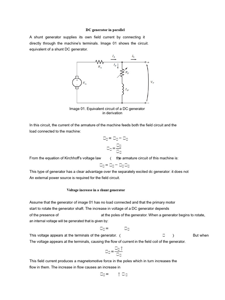 DC Generator in Shunt | PDF | Electric Generator | Voltage