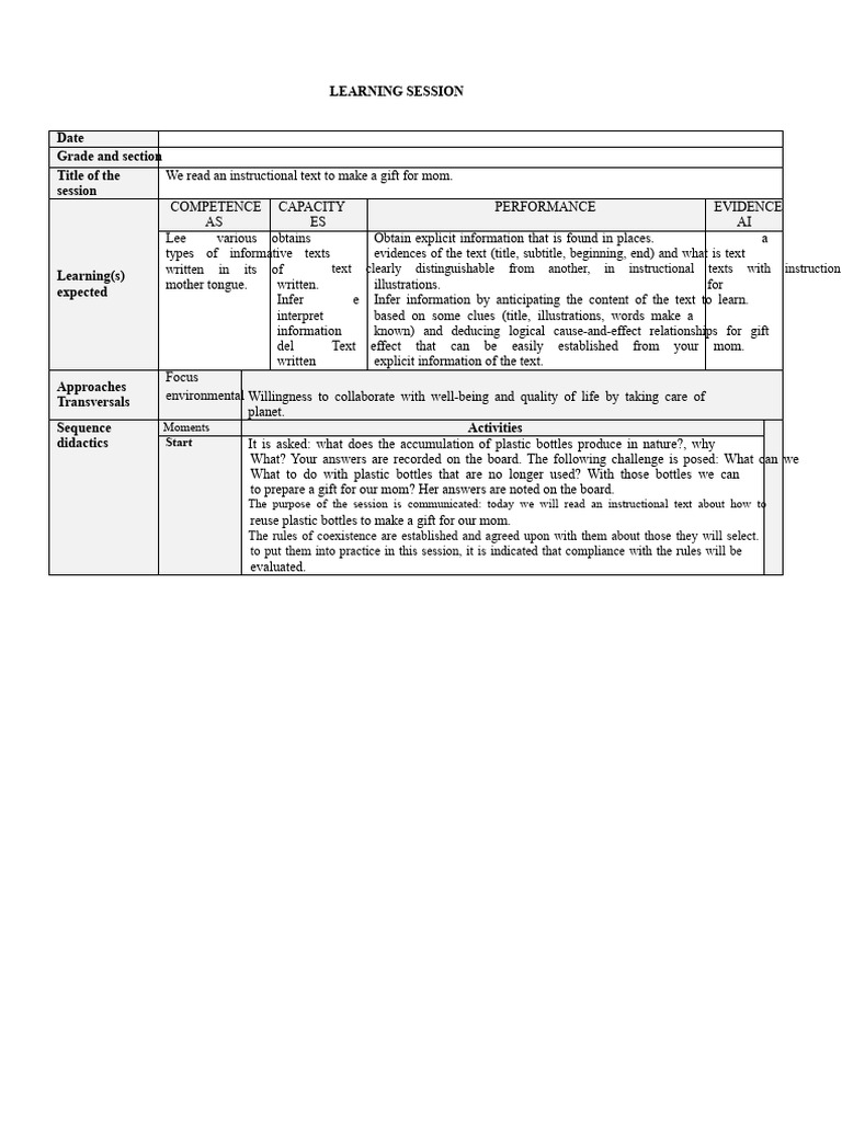 Instructional Text for Gift Making | PDF | Information | Learning