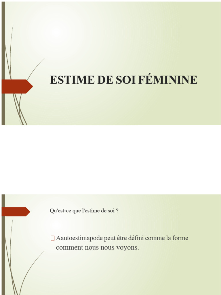 Améliorer l'estime de soi féminine | PDF | Estime de soi | Psychologie