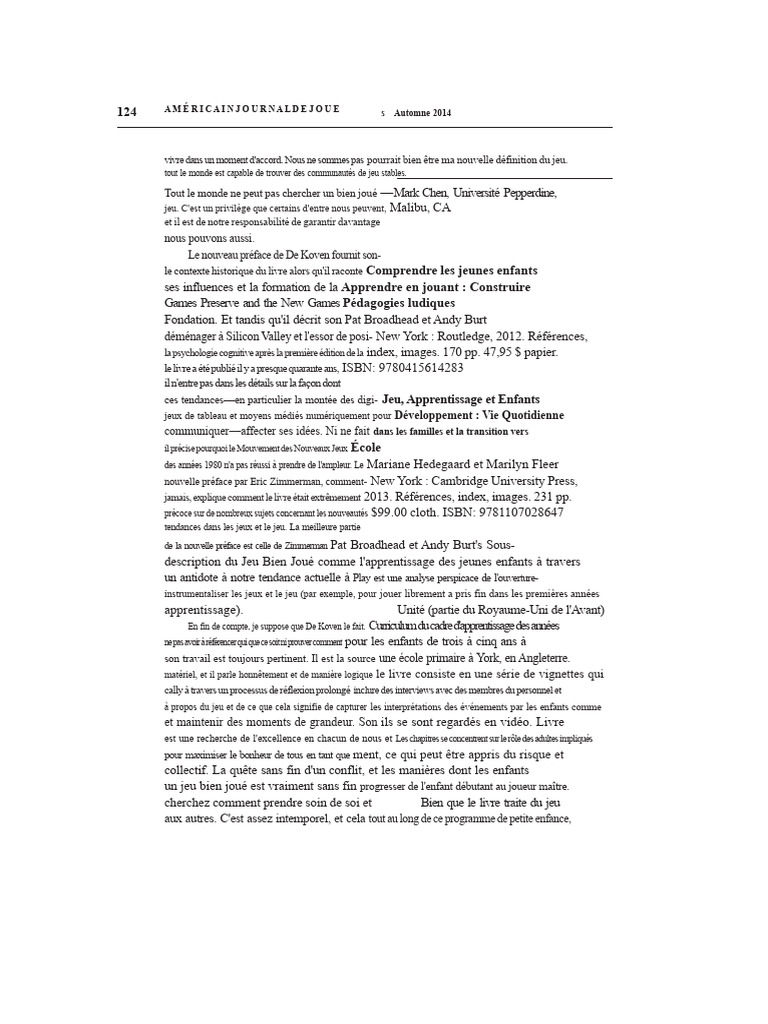 Jeu et apprentissage chez les enfants | PDF | Apprentissage ...