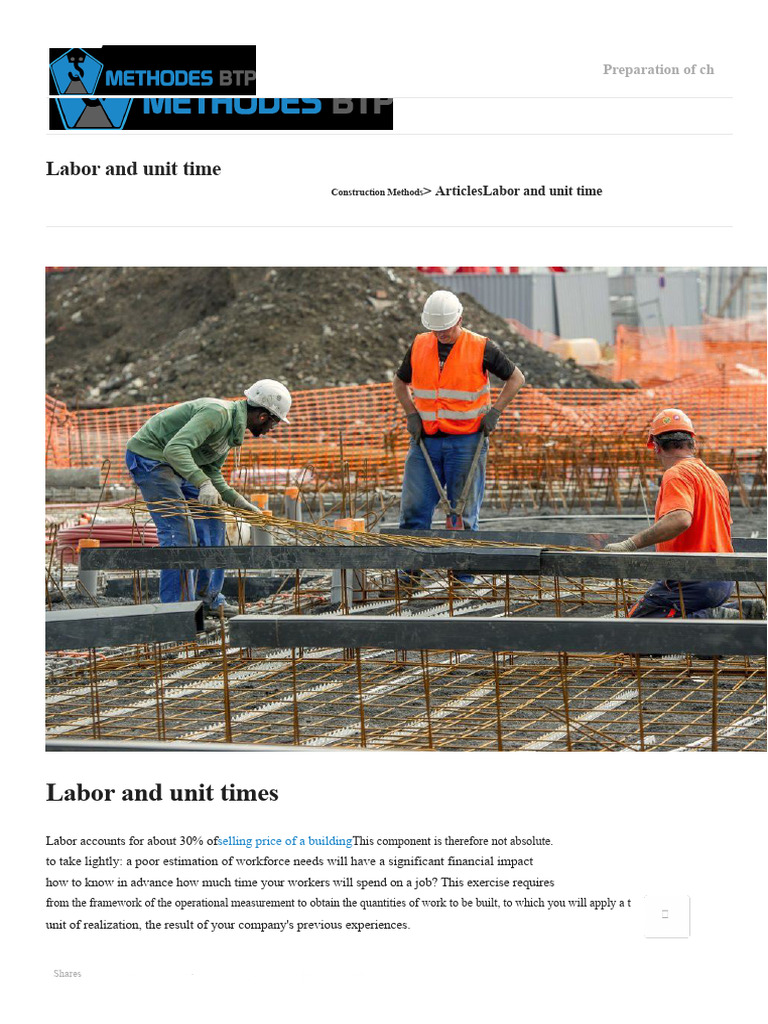 Labor Time Estimation in Construction | PDF | Building Engineering ...