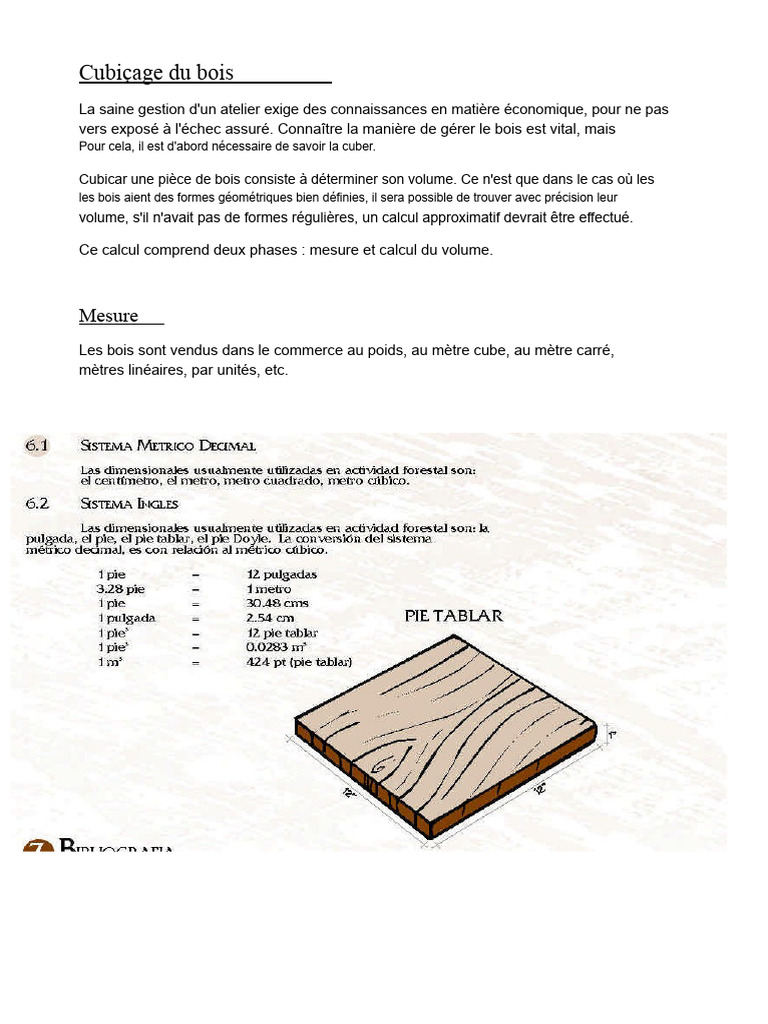 Guide de cubage du bois et calculs associés | PDF | Le volume | Mètre