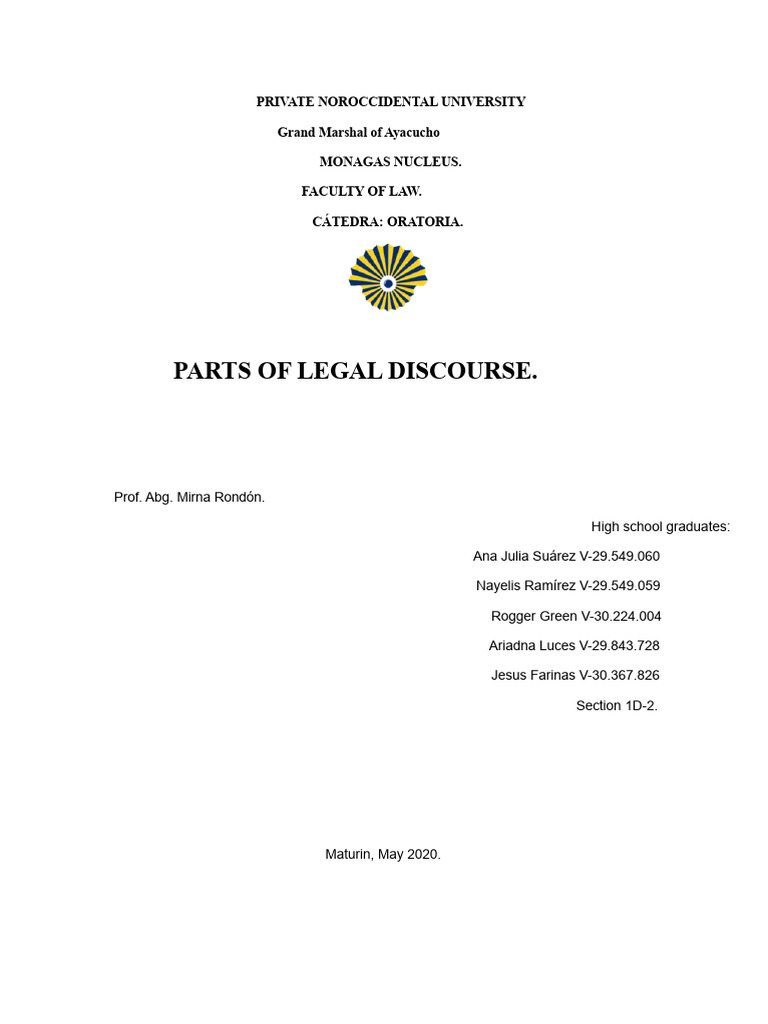 Understanding Legal Discourse Essentials | PDF | Argument | Narrative