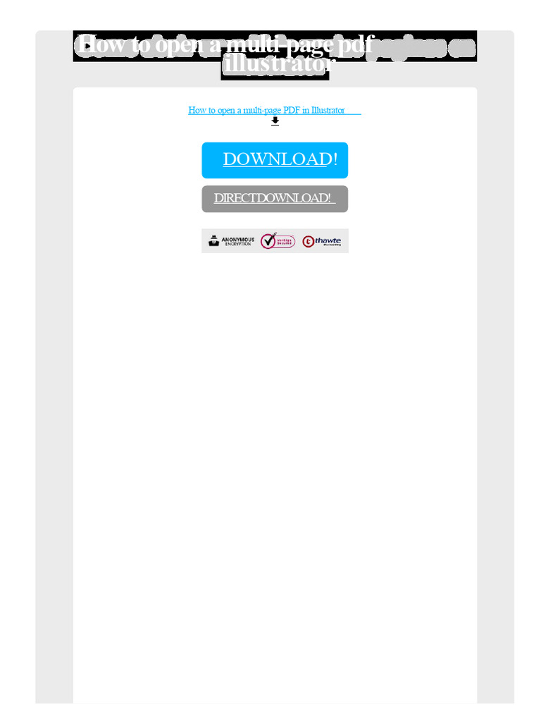 Open Multi-Page PDF in Illustrator | PDF | Adobe Illustrator | Graphic ...